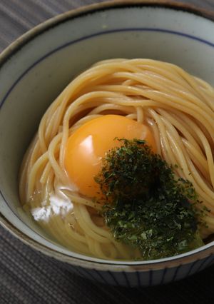 甘い磯の香り 青のりのたまごかけヌードル-レシピのメイン写真