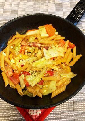 早ゆでペンネで♡ベーコン野菜パスタ-レシピのメイン写真