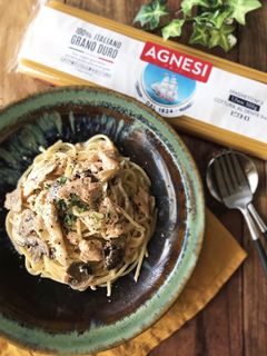 『秋パスタ♡』鮭ときのこのクリームパスタ-レシピのメイン写真