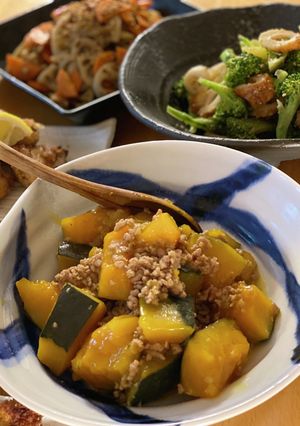 かぼちゃの煮物そぼろあん-レシピのメイン写真