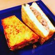 厚揚げの肉味噌挟み焼き