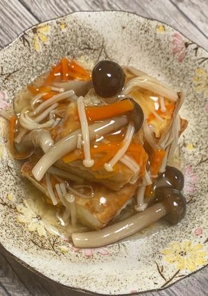 《秋の味覚!!!》厚揚げときのこ餡掛け-レシピのメイン写真