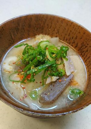 ほっこり♪鮭入れない具沢山粕汁-レシピのメイン写真