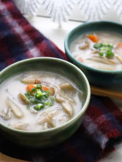 ぽかぽか☆豆乳と生姜の食べるスープ-レシピのメイン写真