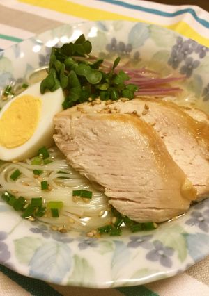 ローストサラダチキン入りスープそうめん-レシピのメイン写真