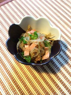もやしと水菜とハムの中華風サラダ-レシピのメイン写真