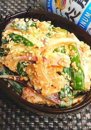 イカとキュウリの絶品キムチマヨサラダ-レシピのメイン写真