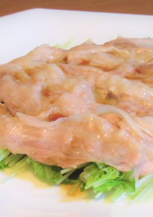 レンチン!豚バラ肉と水菜のポン酢醤油-レシピのメイン写真