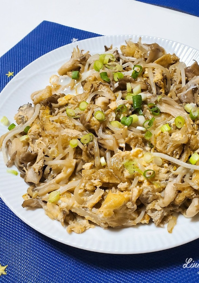 舞茸・油あげ・もやしの卵とじ-レシピのメイン写真