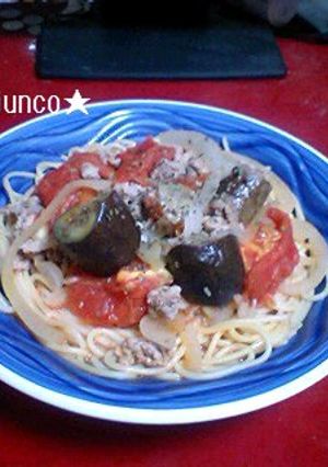 絶品☆豚肉とトマトとナスのパスタソース♪-レシピのメイン写真