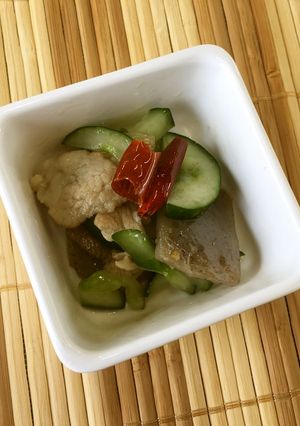 キュウリと豚肉とこんにゃくの炒め物-レシピのメイン写真