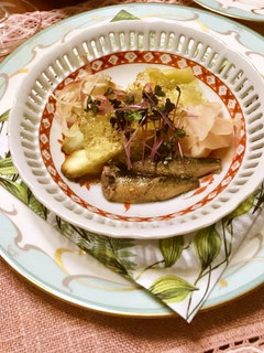 焼き茄子とオイルサーディン 白出汁ジュレ-レシピのメイン写真