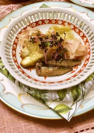 焼き茄子とオイルサーディン 白出汁ジュレ-レシピのメイン写真