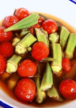 時短副菜☆オクラとミニトマトの冷だし-レシピのメイン写真