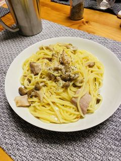 ベーコンときのこのクリームパスタ-レシピのメイン写真
