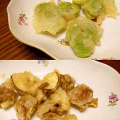 รูปของ そら豆とマッシュルームのフリット