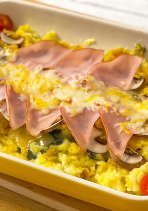 秋の味覚!ハムポテチーズ焼き-レシピのメイン写真