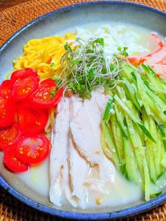 豆乳みそゴマだれのサラダチキン冷麺-レシピのメイン写真