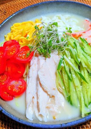 豆乳みそゴマだれのサラダチキン冷麺-レシピのメイン写真