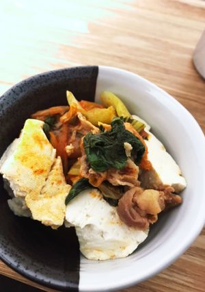 マカダミアナッツオイルで豚豆腐キムチ-レシピのメイン写真
