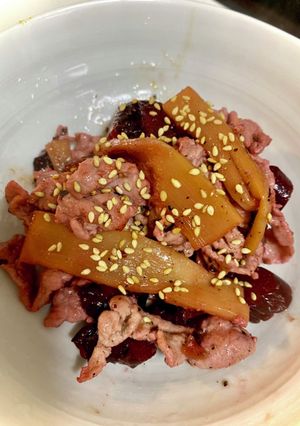 豚もも肉としば漬けの焼肉炒め-レシピのメイン写真
