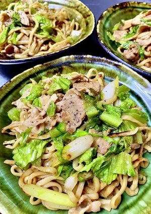 賄い♪和風焦がし味噌肉レタス焼きそば-レシピのメイン写真