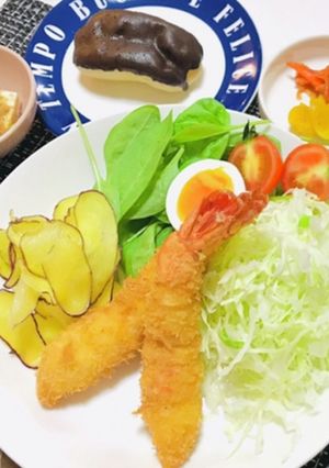 海老フライ定食で夕飯の献立♬バランスご飯-レシピのメイン写真