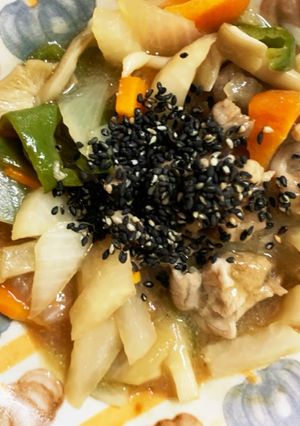 全てレンジ梅わさび照り焼き味青椒肉絲風-レシピのメイン写真