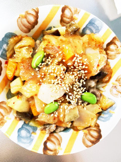 レンジキムチシチュー&豚こまのせドーム蒸-レシピのメイン写真