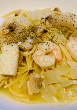 シーフードミックスでボンゴレ風パスタ-レシピのメイン写真