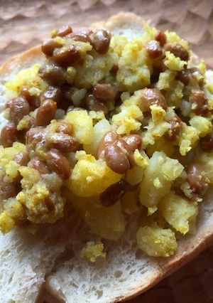 納豆とじゃがいものトースト（カレー風味）-レシピのメイン写真