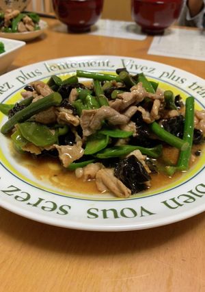ニンニクの芽とキクラゲと豚肉の中華炒め-レシピのメイン写真
