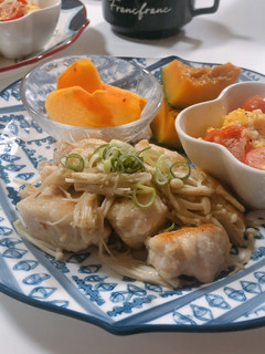 鶏ももとえのきのガーリック炒め-レシピのメイン写真