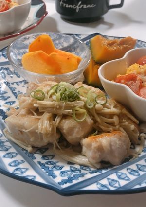 鶏ももとえのきのガーリック炒め-レシピのメイン写真