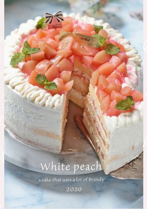 ブランデー香る*ふわっふわの白桃ケーキ-レシピのメイン写真