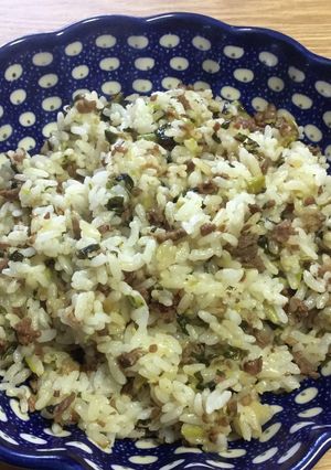 子供も大好き！牛肉で野沢菜チャーハン♪-レシピのメイン写真