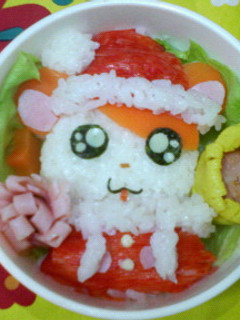 キャラ弁(ハム太郎サンタ)-レシピのメイン写真