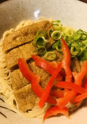 あまから薄揚げ煮で●温製きつね素麺-レシピのメイン写真