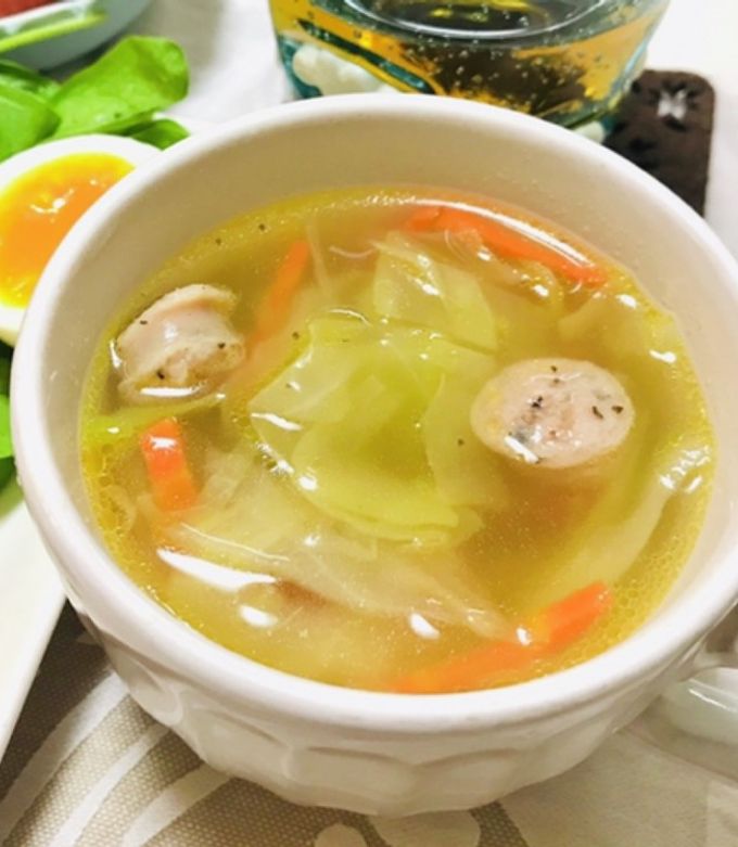 簡単ハーブ香草ウィンナーのコンソメスープ by ○○○体裁よく