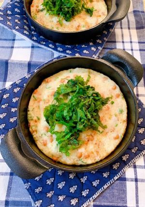 オクラ納豆入り長芋のふんわり鉄板焼き-レシピのメイン写真