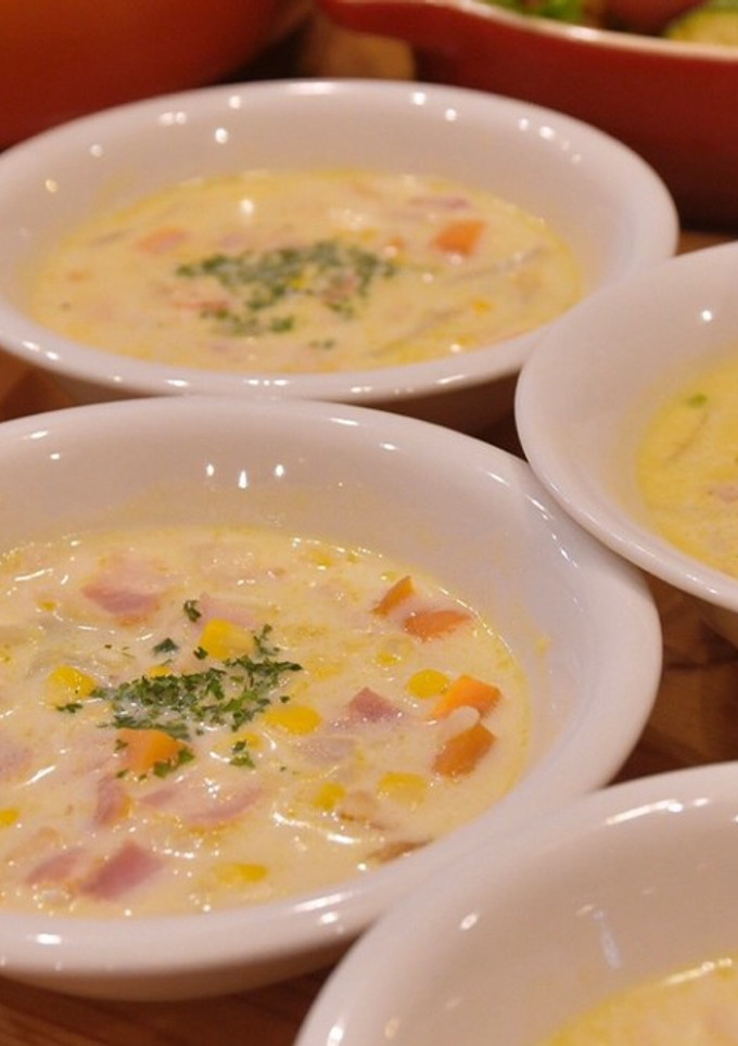 とうもろこしと押麦の豆乳美肌スープ-レシピのメイン写真