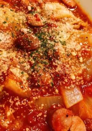 白菜と餅もどきの食べるトマトスープ-レシピのメイン写真