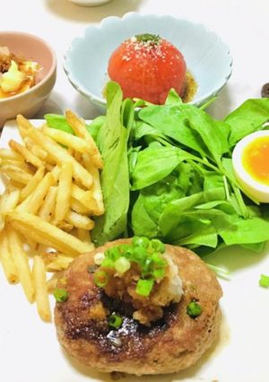 和風ハンバーグ定食・和食の晩ご飯メニュー-レシピのメイン写真