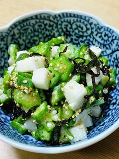 簡単☆オクラと長芋の塩昆布和え-レシピのメイン写真