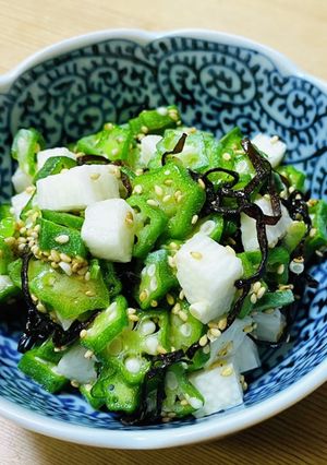 簡単☆オクラと長芋の塩昆布和え-レシピのメイン写真