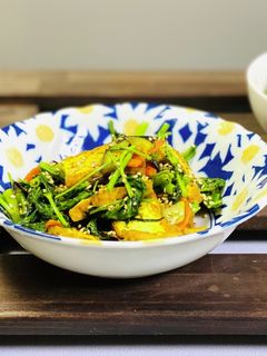 空芯菜と厚揚げのカレー炒め-レシピのメイン写真