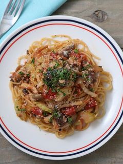 サバ缶トマトパスタ-レシピのメイン写真