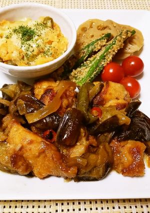 鶏もも肉と茄子とピリ辛オイスター炒め-レシピのメイン写真
