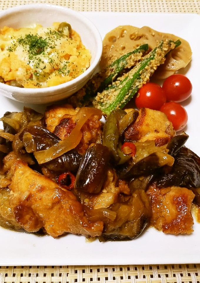 鶏もも肉と茄子とピリ辛オイスター炒め-レシピのメイン写真