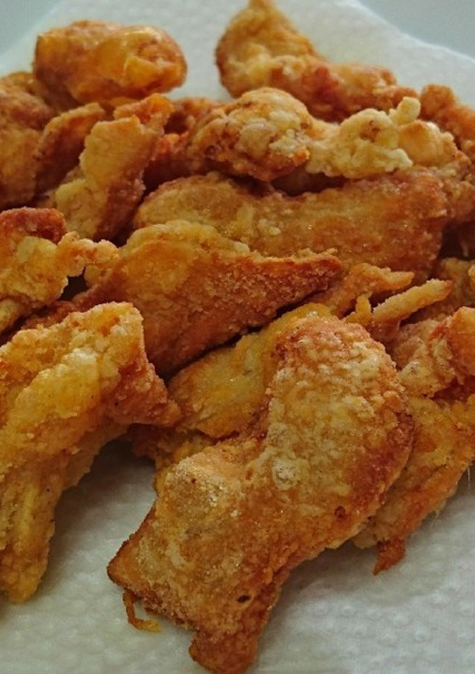 鶏皮揚げちゃった♪～サクサク唐揚げ風～-レシピのメイン写真